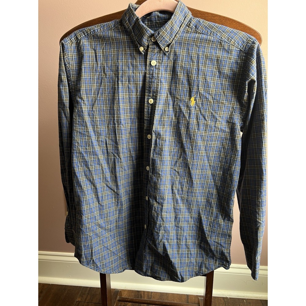 Ralph Lauren Youth Boys Button Down Shirt Plaid Size Large (14-16)